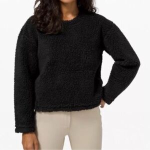 Lululemon Wool Whenever Crew Sherpa Black Wool Blend size 6